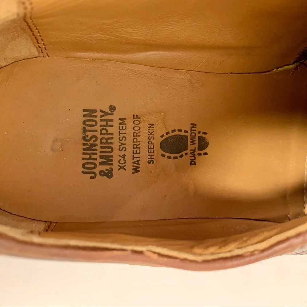 Johnston‎ & Murphy Saddle Oxford Shoe Men Sz 10.5 M Brown Leather Comfort Work